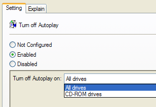 trên hộp thoại Turn off Autoplays, bạn click chọn All drivers
