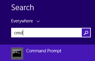 mở Command Prompt