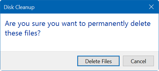 click chọn Delete files