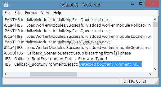 bạn tìm kiếm mục có tên Detected Boot Environment