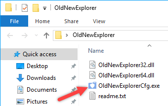 chạy file OldNewExplorerCfg.exe