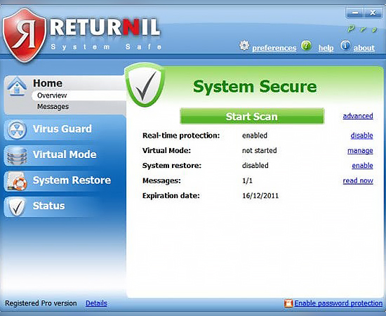 Phần mềm Returnil Virtual System