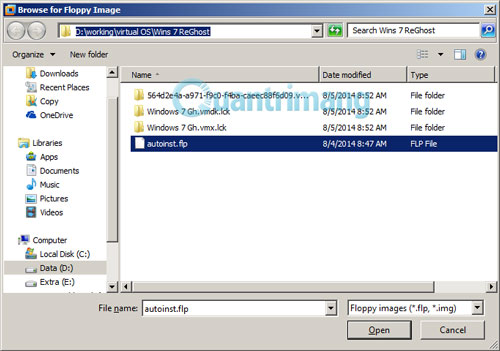 File tạo ổ mềm ảo trong VMware Workstation