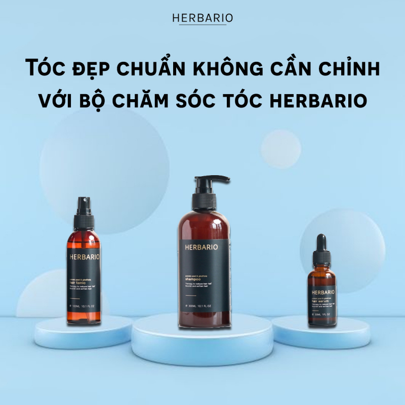 Bộ sản phẩm thuần chay chăm sóc & trị rụng tóc của Herbario