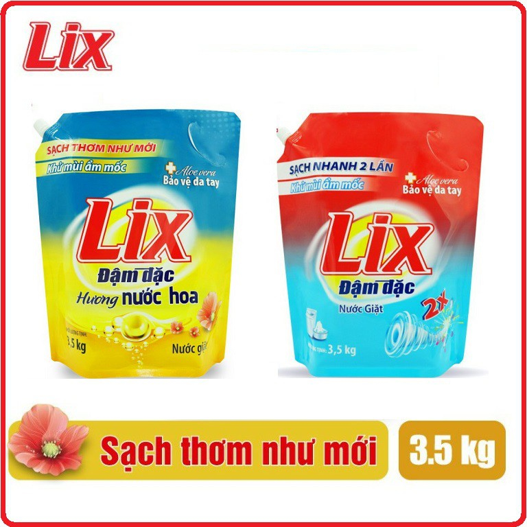 Túi nước giặt Lix hương nước hoa 3.5Kg / túi